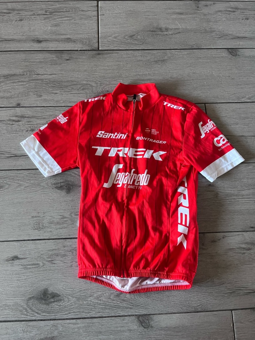 Trek Team Red Cycling Jersey with White Accents / Men’s Medium